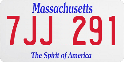 MA license plate 7JJ291