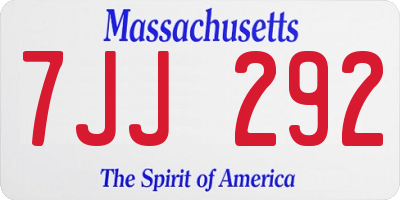 MA license plate 7JJ292