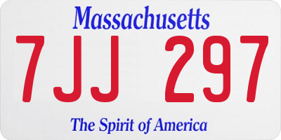 MA license plate 7JJ297