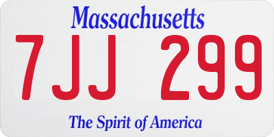 MA license plate 7JJ299