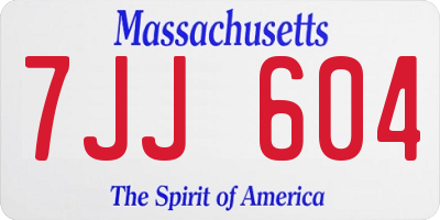 MA license plate 7JJ604