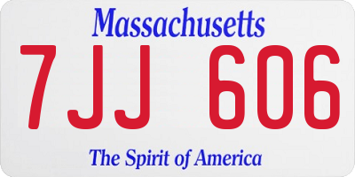 MA license plate 7JJ606