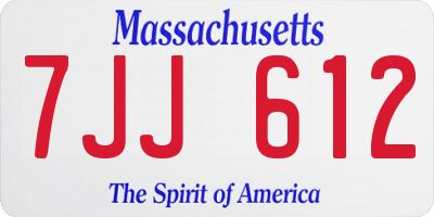 MA license plate 7JJ612
