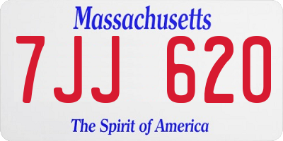 MA license plate 7JJ620