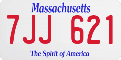 MA license plate 7JJ621