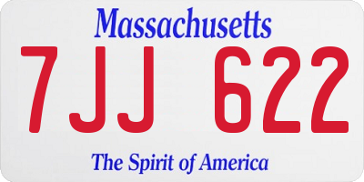 MA license plate 7JJ622