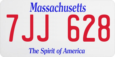 MA license plate 7JJ628