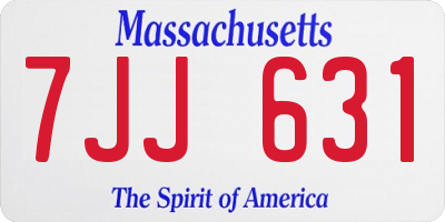 MA license plate 7JJ631