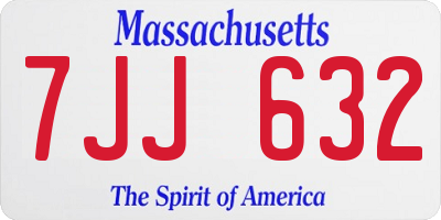 MA license plate 7JJ632