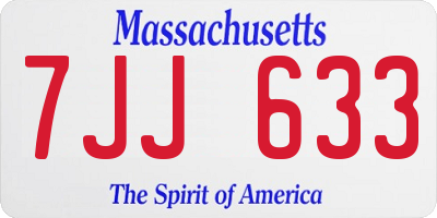 MA license plate 7JJ633