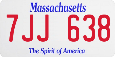 MA license plate 7JJ638