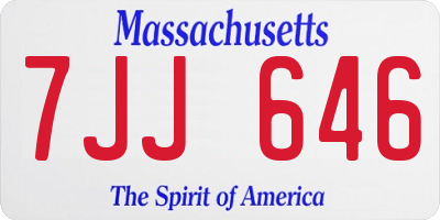 MA license plate 7JJ646