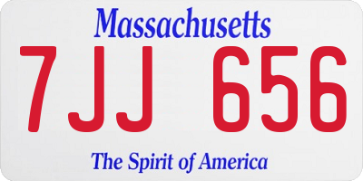 MA license plate 7JJ656