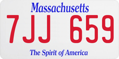 MA license plate 7JJ659