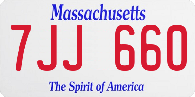MA license plate 7JJ660