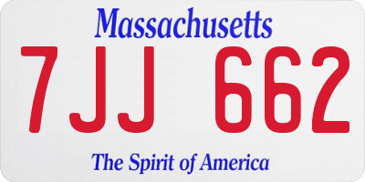 MA license plate 7JJ662