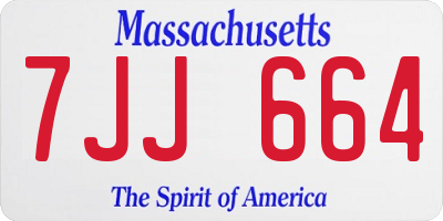 MA license plate 7JJ664