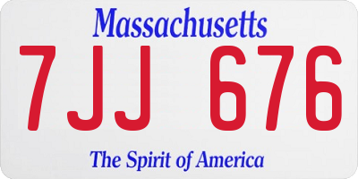 MA license plate 7JJ676