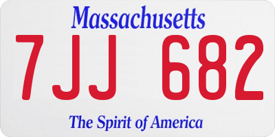 MA license plate 7JJ682