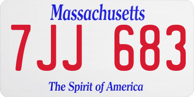 MA license plate 7JJ683