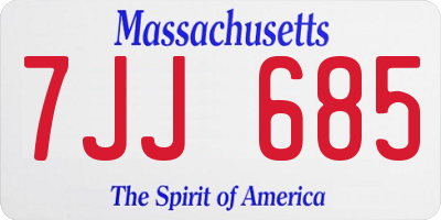 MA license plate 7JJ685