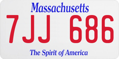 MA license plate 7JJ686