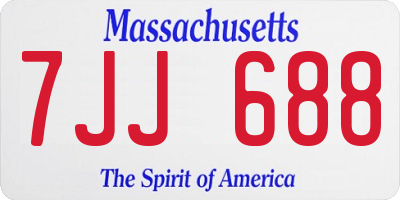 MA license plate 7JJ688