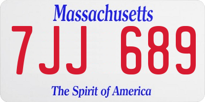 MA license plate 7JJ689