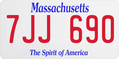 MA license plate 7JJ690