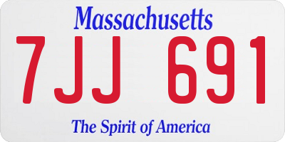 MA license plate 7JJ691