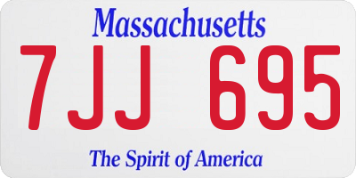 MA license plate 7JJ695