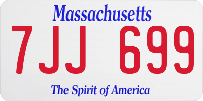 MA license plate 7JJ699