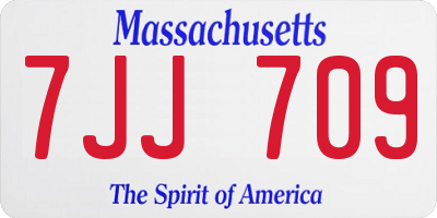 MA license plate 7JJ709