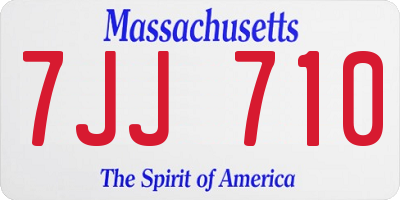 MA license plate 7JJ710