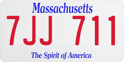 MA license plate 7JJ711