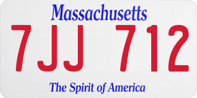MA license plate 7JJ712