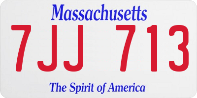 MA license plate 7JJ713