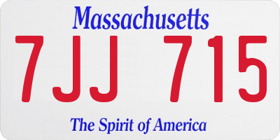 MA license plate 7JJ715