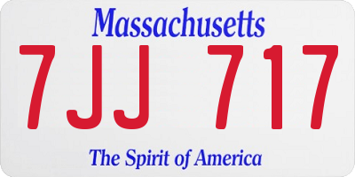 MA license plate 7JJ717
