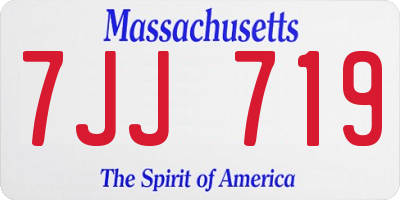 MA license plate 7JJ719