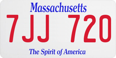 MA license plate 7JJ720