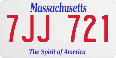 MA license plate 7JJ721
