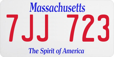 MA license plate 7JJ723