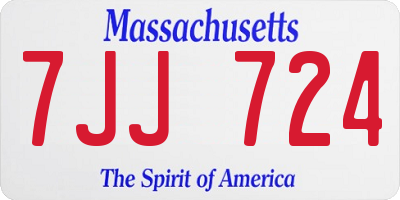 MA license plate 7JJ724