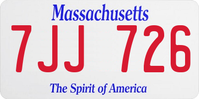 MA license plate 7JJ726