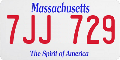 MA license plate 7JJ729