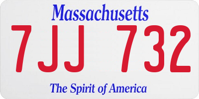 MA license plate 7JJ732
