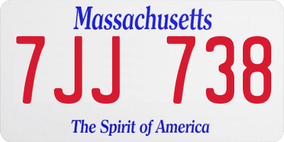 MA license plate 7JJ738