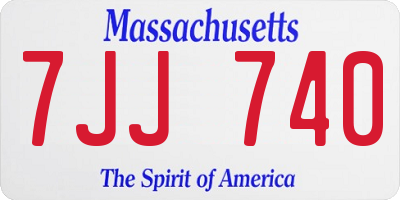 MA license plate 7JJ740