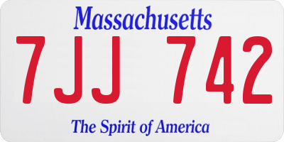 MA license plate 7JJ742
